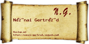 Nánai Gertrúd névjegykártya